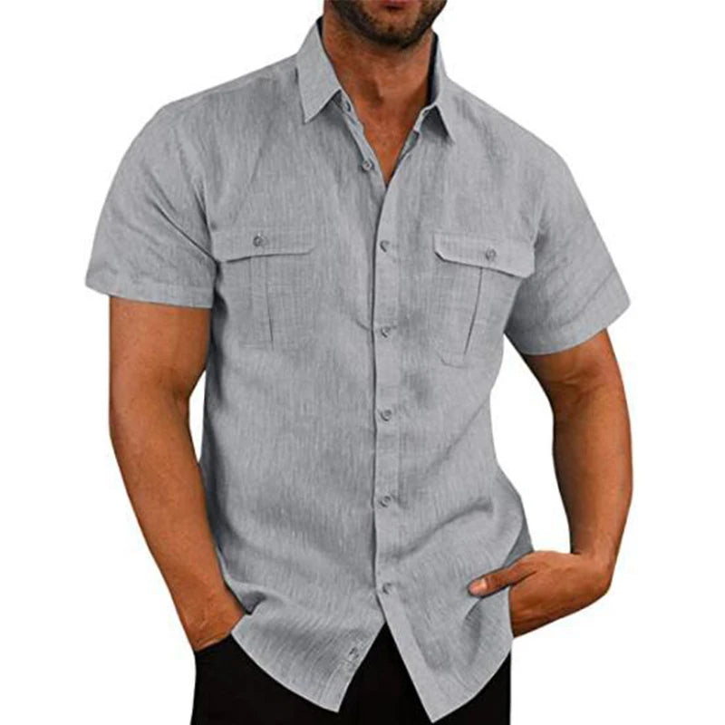 Camisa de Linho Heated Summer Camisa de Linho Heated Summer VINNCI Store Cinza M