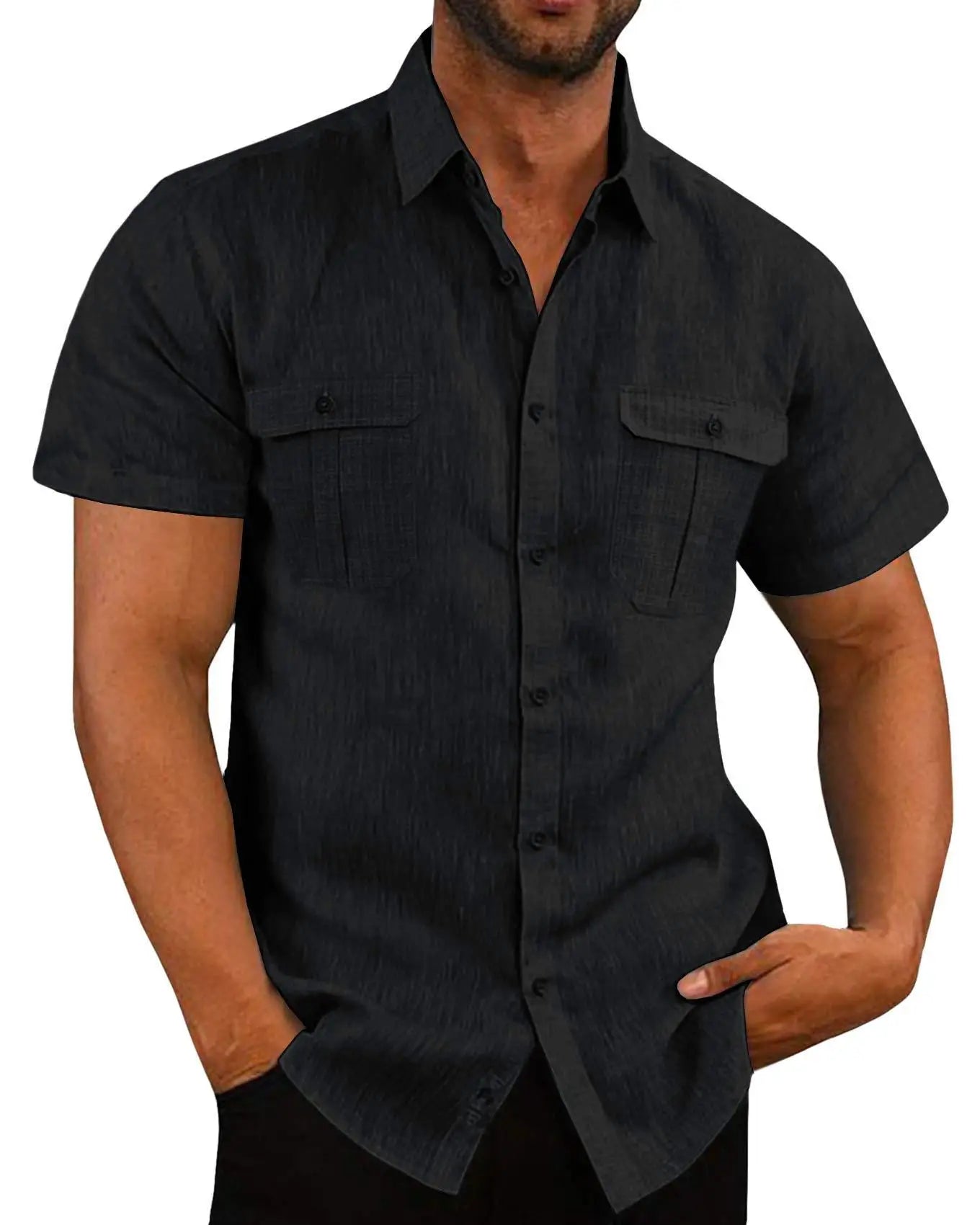 Camisa de Linho Heated Summer Camisa de Linho Heated Summer VINNCI Store Preto M