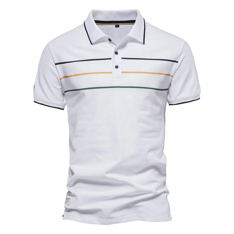 Camisa Polo Masculina Contrast Camisa Polo Masculina Contrast VINNCI Store Branco P