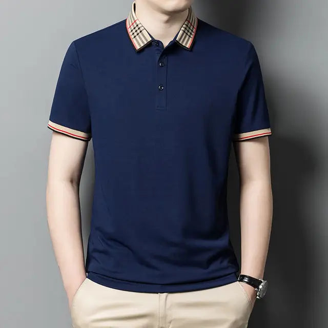 Camisa Polo Masculina Cristian Camisa Polo Masculina Cristian VINNCI Store Azul Escuro P