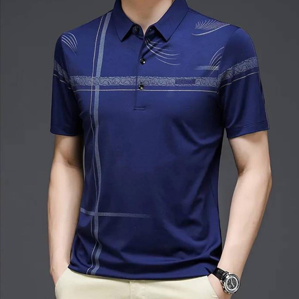 Camisa Polo Masculina Design Cruzada Camisa Polo Masculina Design Cruzada VINNCI Store Marinho P