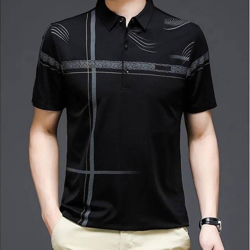 Camisa Polo Masculina Design Cruzada Camisa Polo Masculina Design Cruzada VINNCI Store Preto P