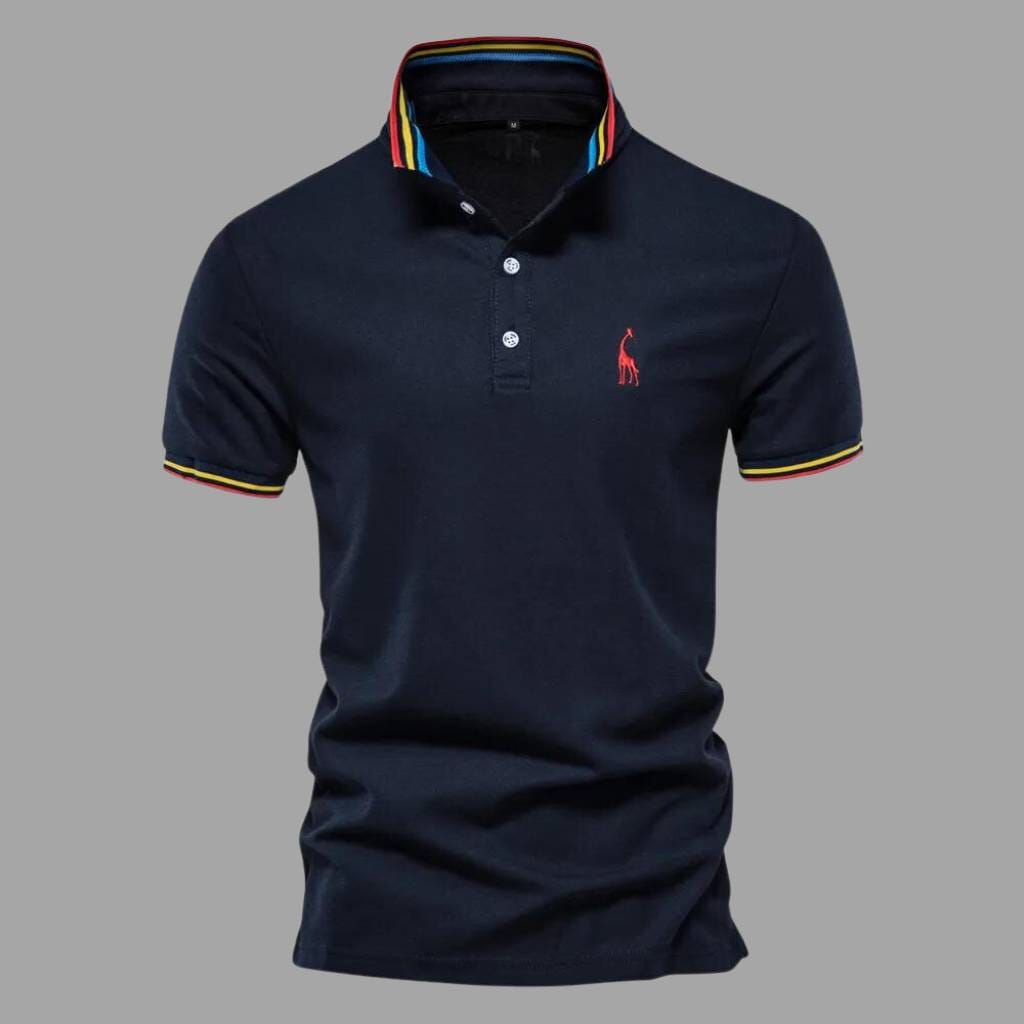 Camisa Polo Masculina Giraffe Camisa Polo Masculina Giraffe VINNCI Store Azul Marinho M