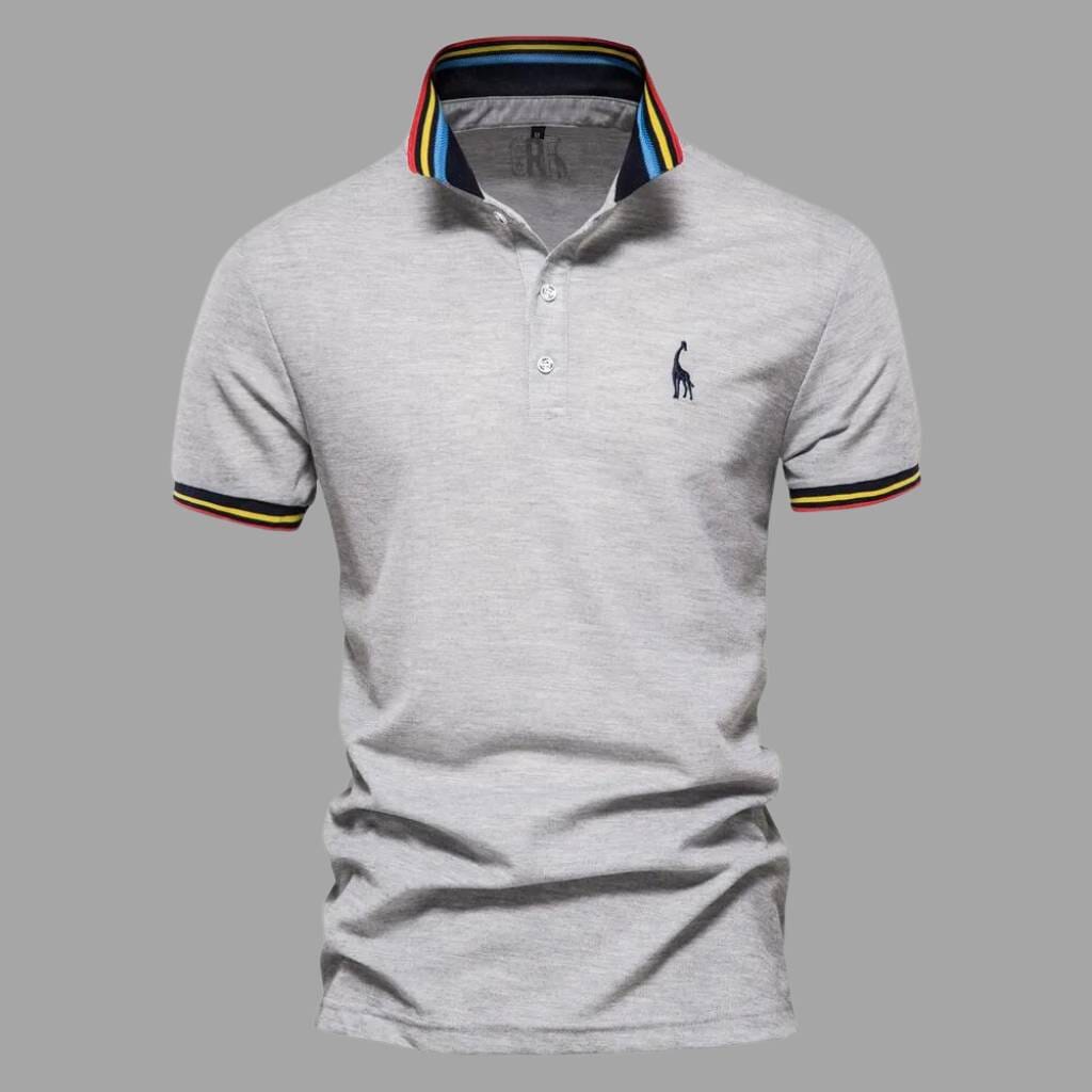 Camisa Polo Masculina Giraffe Camisa Polo Masculina Giraffe VINNCI Store Cinza M
