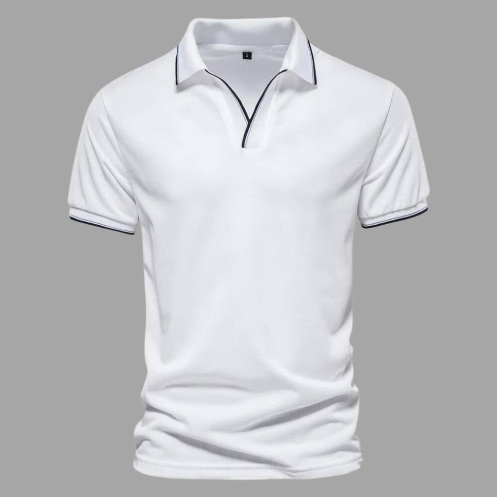 Camisa Polo Masculina Lisa Básica Camisa Polo Masculina Lisa Básica VINNCI Store Branco P