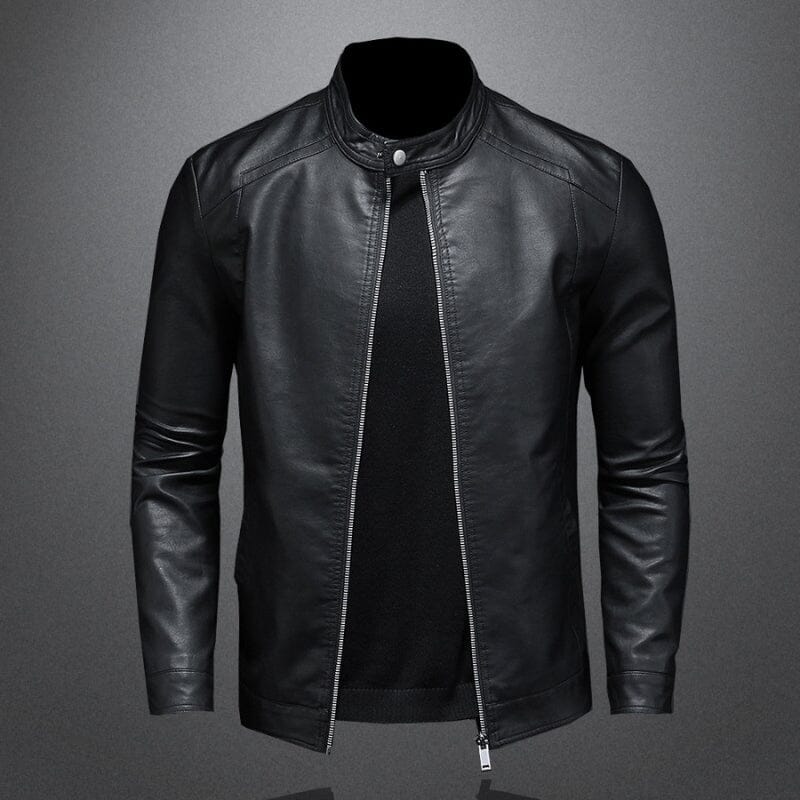 Jaqueta de Couro Masculina Casual Neutra Jaqueta de Couro Masculina Casual Neutra VINNCI Store Preto P