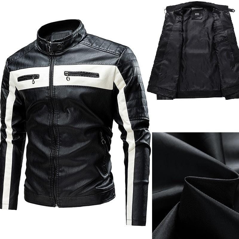 Jaqueta de Couro Masculina Vintage Elegance Jaqueta de Couro Masculina Vintage Elegance VINNCI Store Preto P