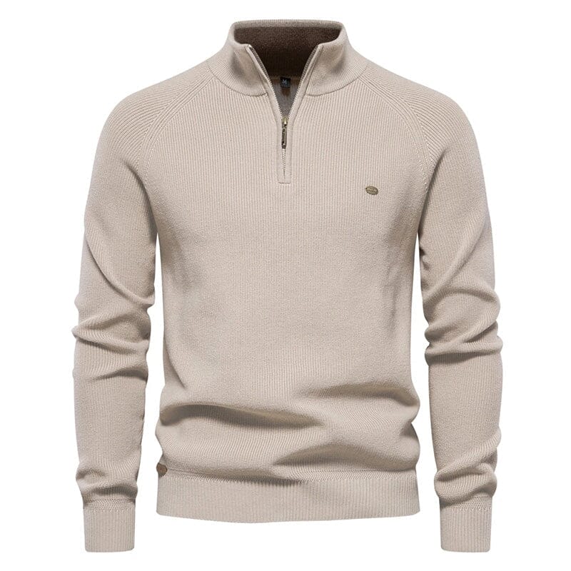 Suéter Masculino Basico Mônaco Suéter Masculino Cartigan Basic VINNCI Store Caqui P