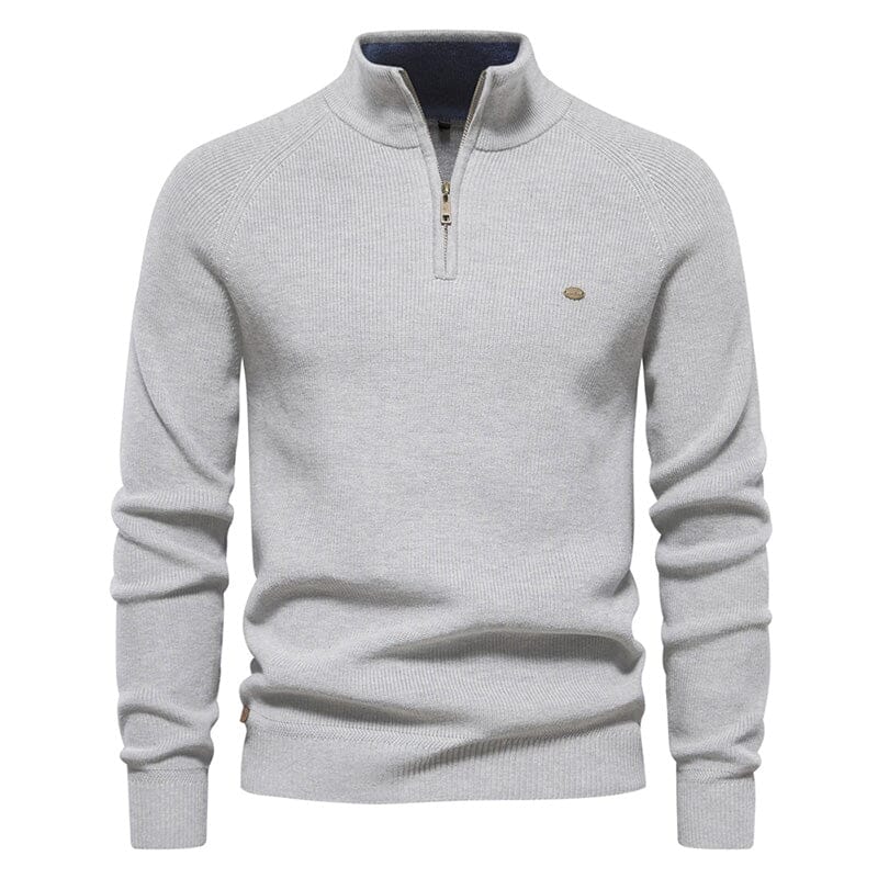 Suéter Masculino Basico Mônaco Suéter Masculino Cartigan Basic VINNCI Store Cinza P