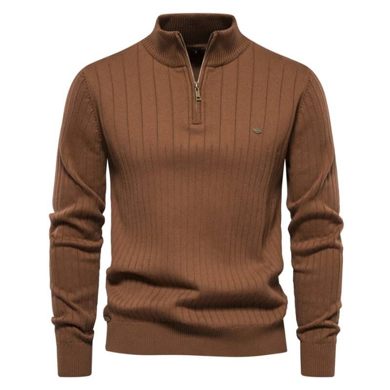 Suéter Masculino Cardigan Comfort Suéter Masculino Cardigan Comfort VINNCI Store Marrom P