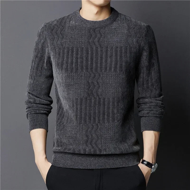 Suéter Masculino Elegance Plush Suéter Masculino Elegance Plush VINNCI Store Cinza Escuro G