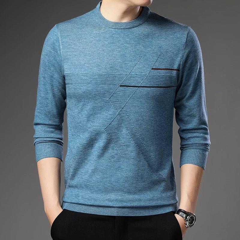 Suéter Masculino Fashion Business Suéter Masculino Fashion Business VINNCI Store Azul M