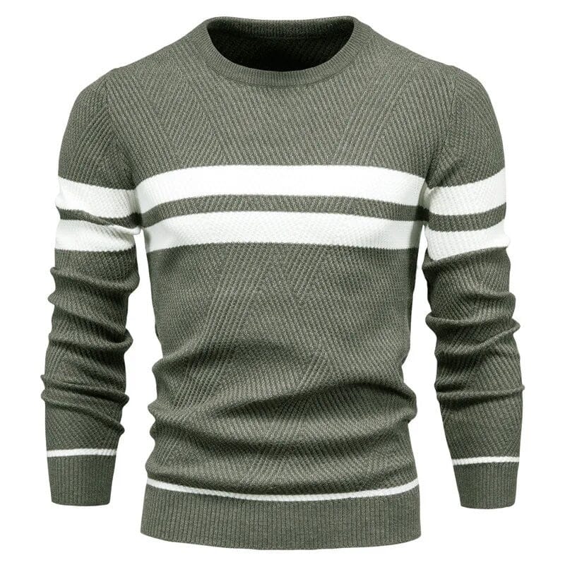 Suéter Masculino Listrado Comfort Suéter Masculino Listrado Comfort VINNCI Store Verde G