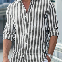 Camisa de Linho Listrada Classic