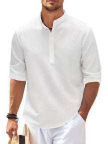 Camisa de Linho Beach Wear Camisa de Linho Beach Wear VINNCI Store Branco GG 