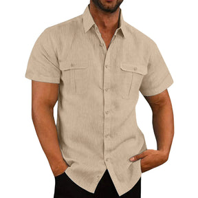 Camisa de Linho Heated Summer Camisa de Linho Heated Summer VINNCI Store Caqui M 