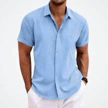 Camisa de Linho Spring Elegance Camisa de Linho Spring Elegance VINNCI Store Azul M 