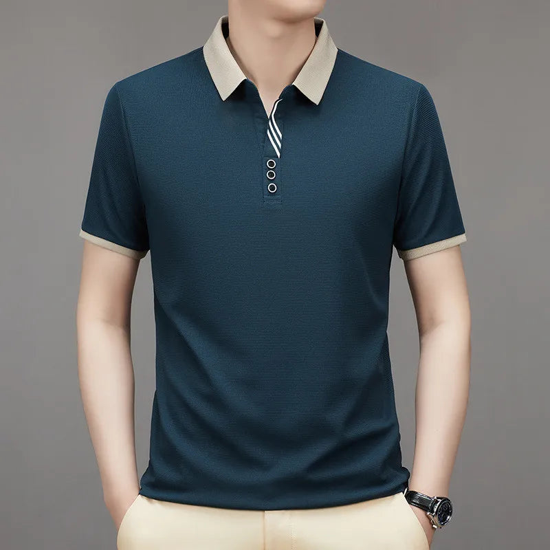 Camisa Polo Masculina Elegance Camisa Polo Masculina Elegance VINNCI Store Azul Escuro M 