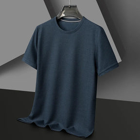 Camiseta Masculina Básica de Algodão Camiseta Masculina Básica Lisa de Algodão VINNCI Store Azul Escuro P 