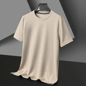 Camiseta Masculina Básica de Algodão Camiseta Masculina Básica Lisa de Algodão VINNCI Store Bege M 