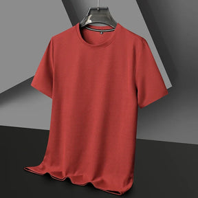 Camiseta Masculina Básica de Algodão Camiseta Masculina Básica Lisa de Algodão VINNCI Store Vermelho P 