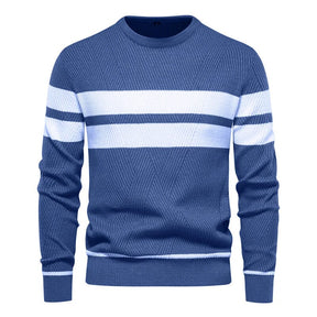 Suéter Masculino Listrado Comfort Suéter Masculino Listrado Comfort VINNCI Store Azul P 