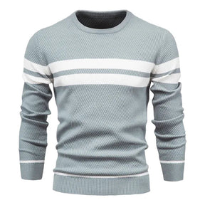 Suéter Masculino Listrado Comfort Suéter Masculino Listrado Comfort VINNCI Store Cinza P 