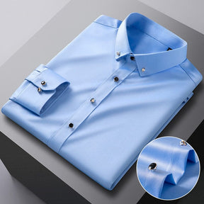 Camisa Social Slim Masculina em Seda Gelo - VINNCI Store