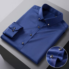 Camisa Social Slim Masculina em Seda Gelo - VINNCI Store